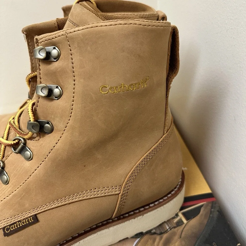 Carhartt Leather Slip Resistant Soft Toe Wedge Work Boot Style 3915 Size 12D